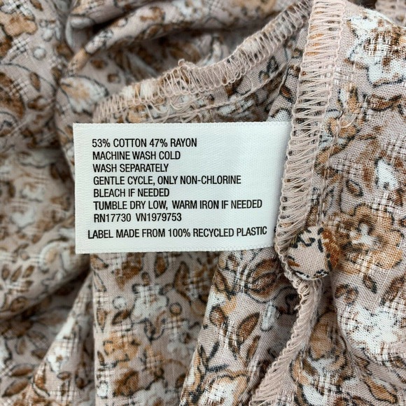 Universal Thread Midi Dress Size S Floral Ruffle Crew Neck Balloon Long Sleeve - Picture 8 of 8